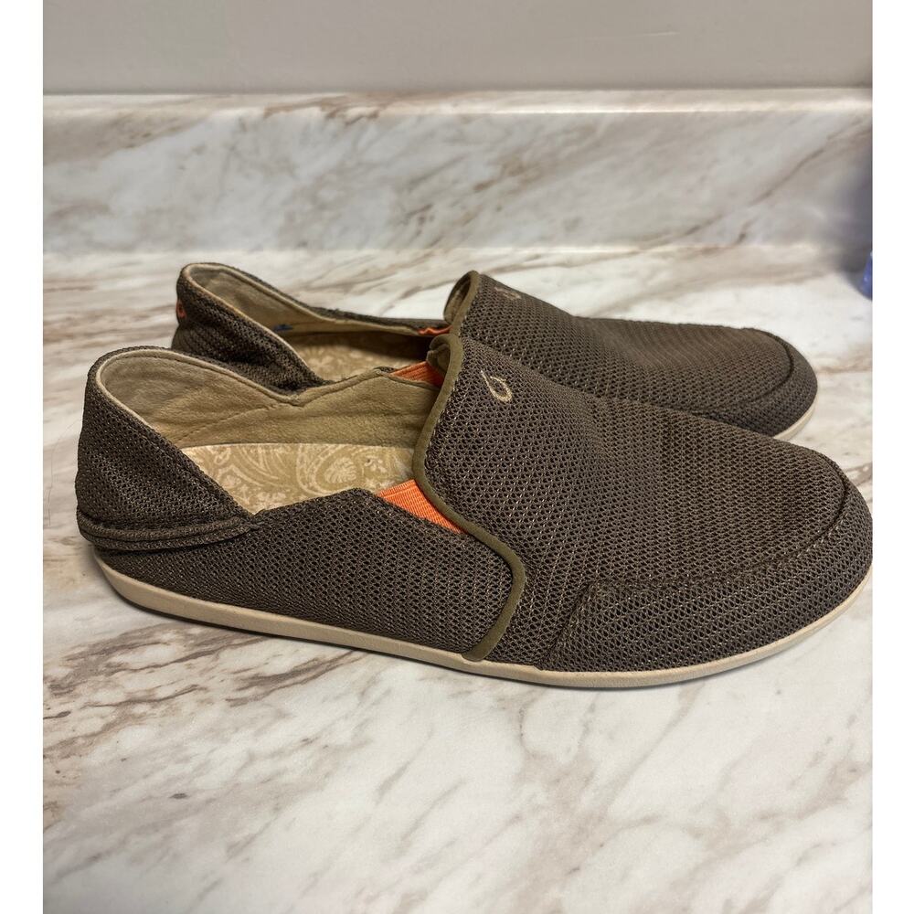 Olukai Waialua Mesh Brown Women’s Size 7 Shoes Comfort Slip On Casual